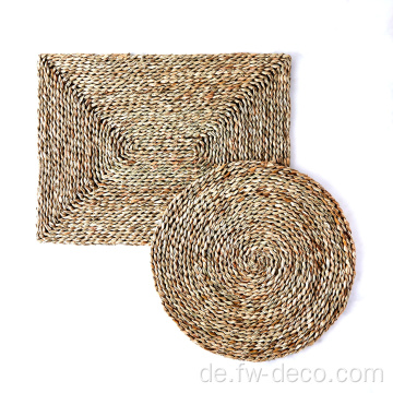 handgefertigte runde quadratische Form zartes gewebter Seegras -Placemat